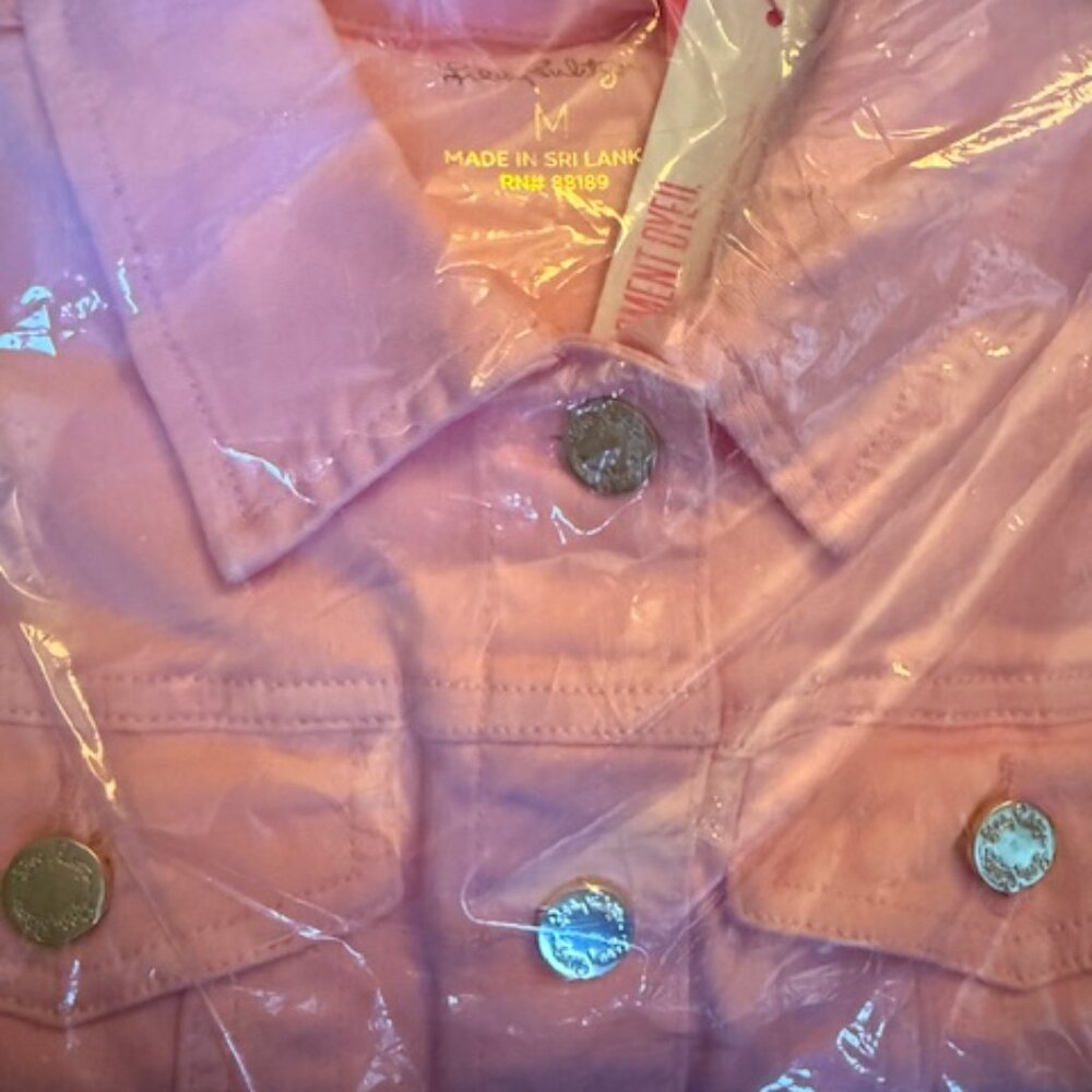 Lilly Pulitzer Laylani Denim Jacket in Calla Lilly Pink NWT size M (Retired) - Picture 4 of 5